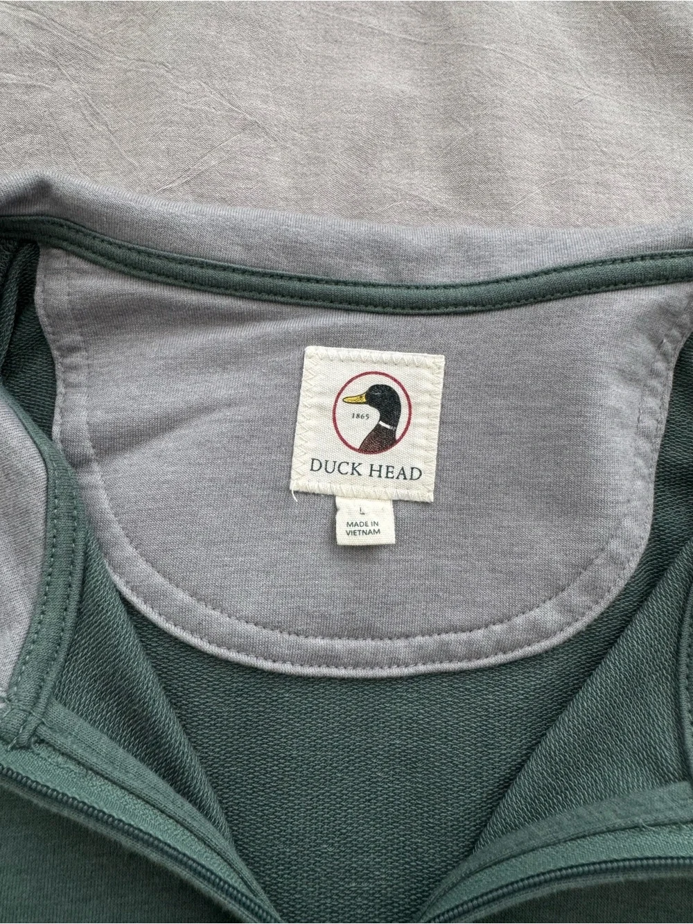 Duck Head Dunmore Performance Quarter Zip Pullover in Aspen Green Heather NWOT
